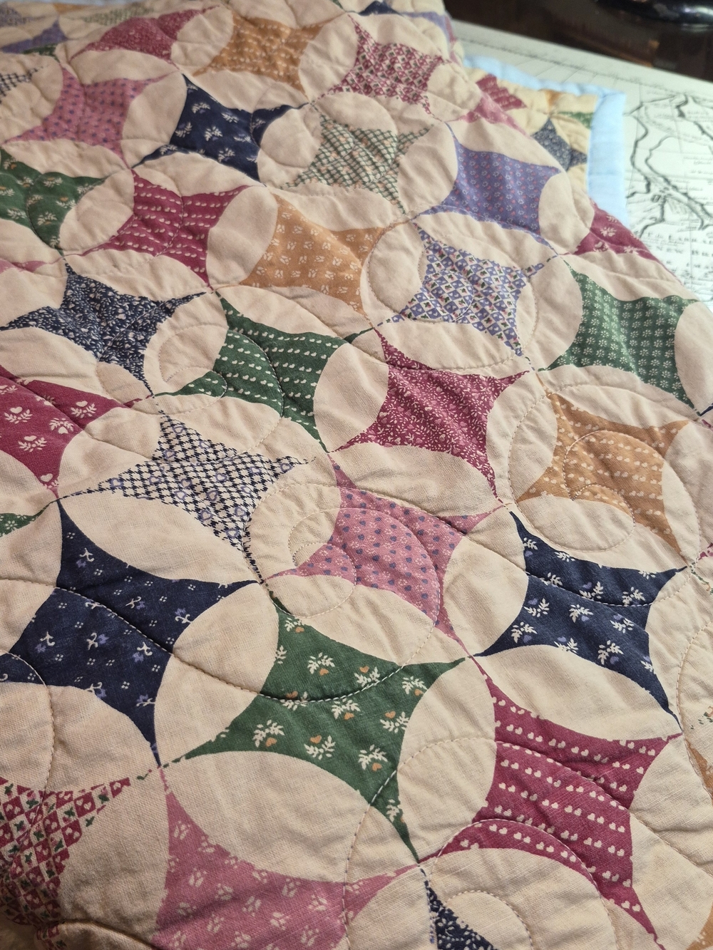 Classic Patchwork Cotton Quilt in Multicolor VINTAGE - Picture 6 of 6